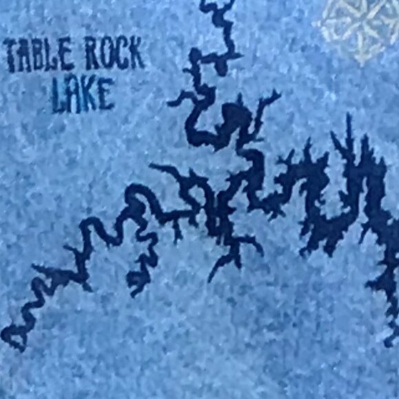 Upcycled Denim Vest, Junior Size 14: Painted Table Rock Lake Sleeveless Jacket - Picture 7 of 14